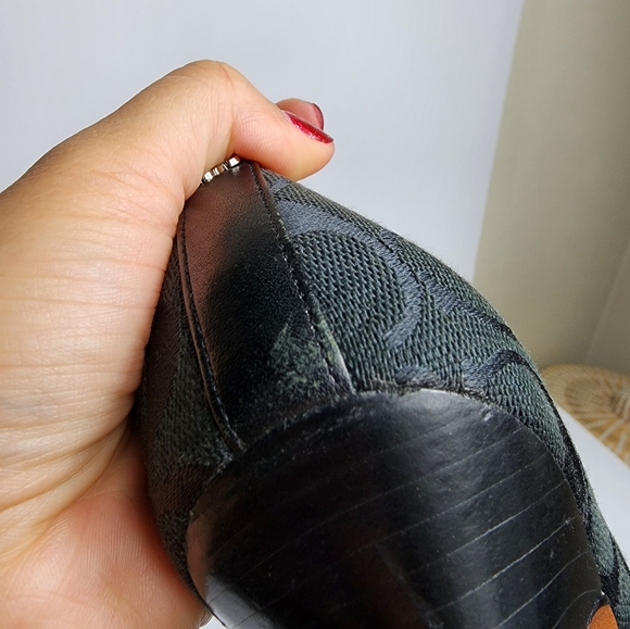 Coach Monogram Pump High Heels Women's Size 8 Black Pointed Toe Stiletto… - Picture 7 of 7